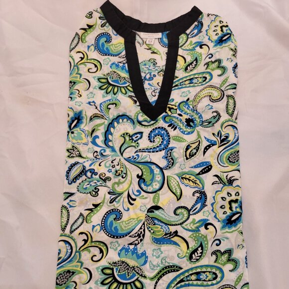 Womens size 22 Paisley Print Blouse with Black Trim - Picture 9 of 10